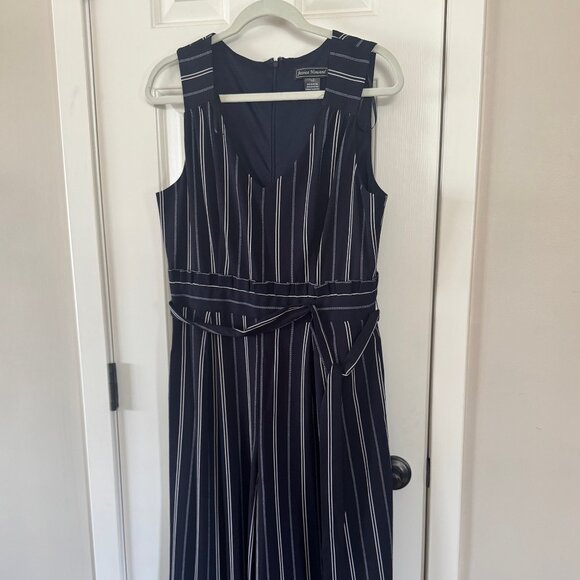 Jessica Howard Pants - Jessica Howard Womens Navy Blue White Stripe Pantsuit Size 10